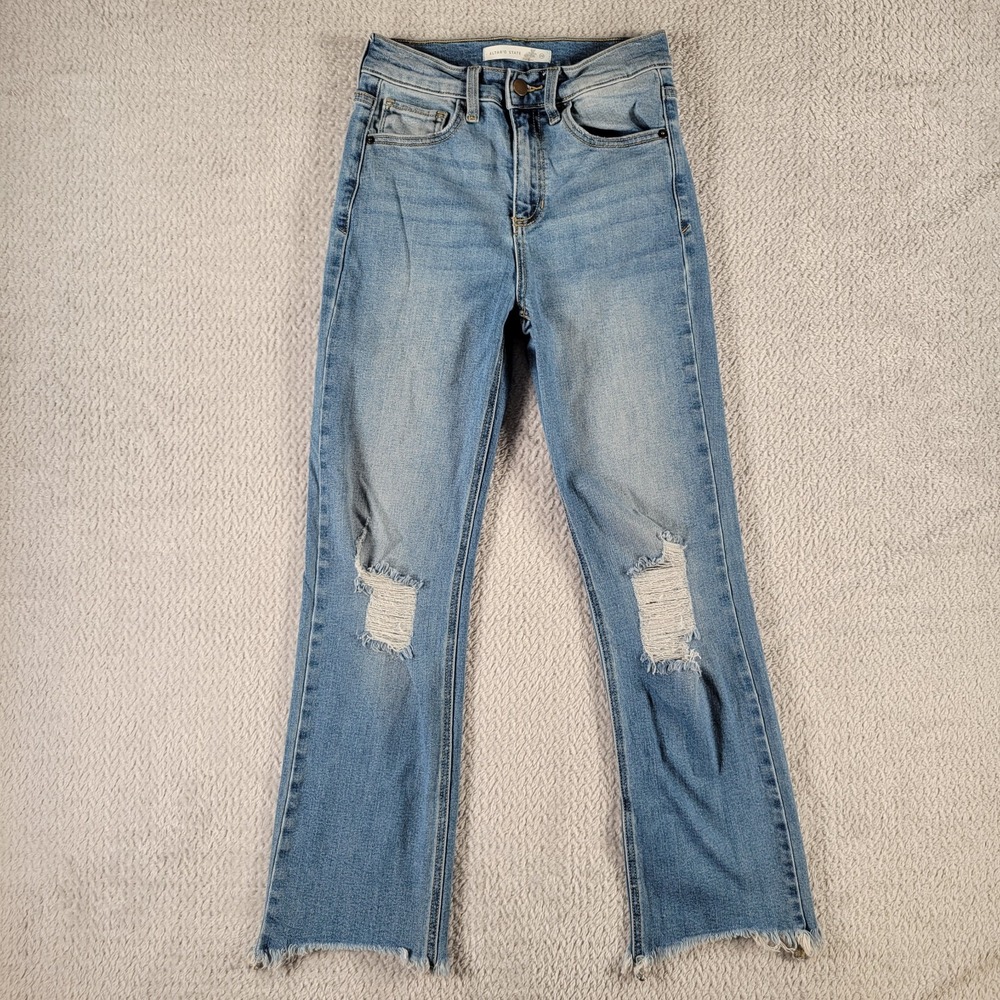 Altar'd State distressed raw hem blue jeans waist 25"